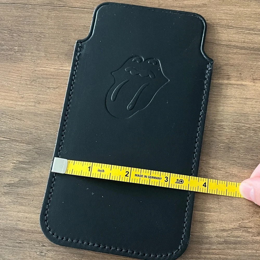 The Cambridge Satchel Company Black Leather Phone Sleeve with Gold Logo